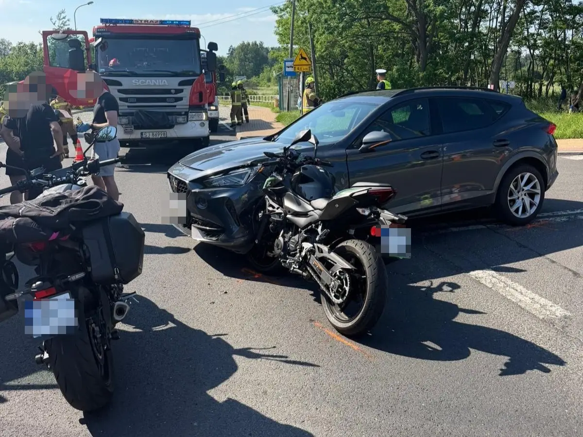Wypadek motocyklistki w Jaworznie